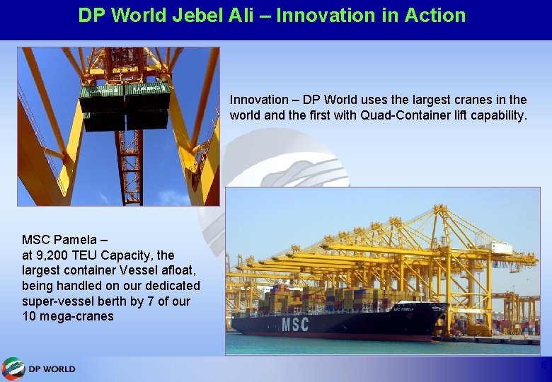 DP World Jebel Ali – Innovation in Action Innovation – DP World uses the