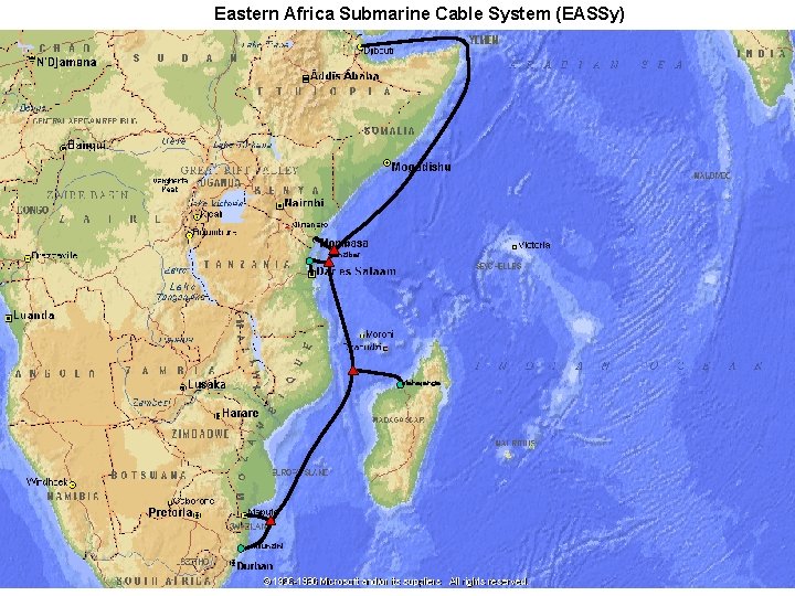 Eastern Africa Submarine Cable System (EASSy) Zanzibar Mahajanga Mtunzini 