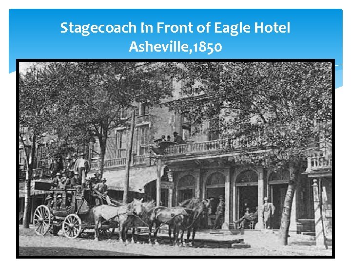 Stagecoach In Front of Eagle Hotel Asheville, 1850 