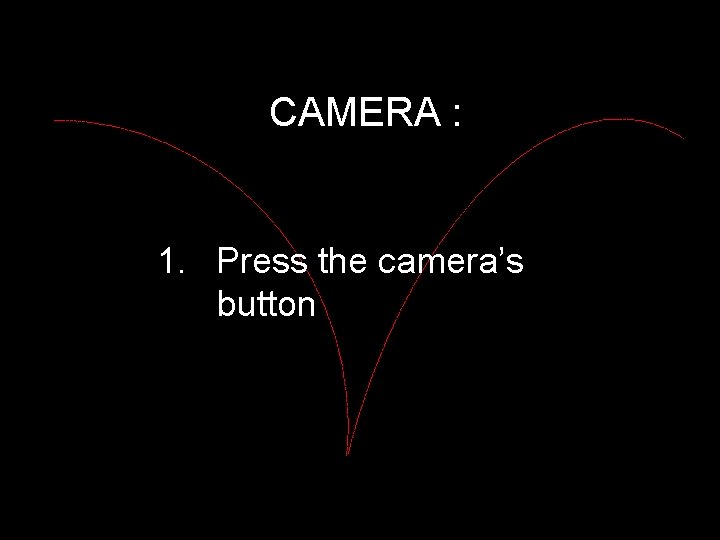 CAMERA : 1. Press the camera’s button 