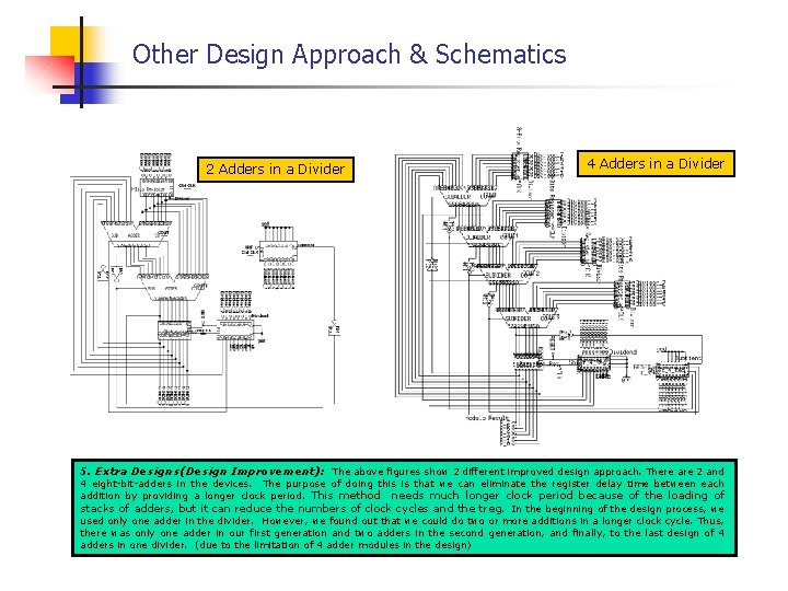 Other Design Approach & Schematics 2 Adders in a Divider 4 Adders in a