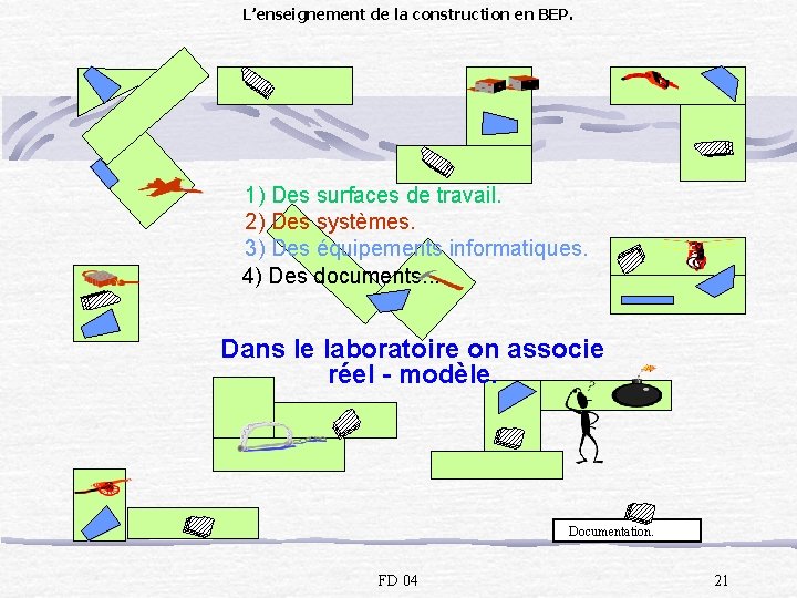 L’enseignement de la construction en BEP. 1) Des surfaces de travail. 2) Des systèmes.