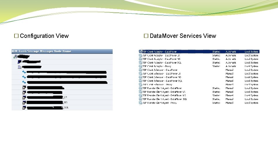 � Configuration View � Data. Mover Services View 