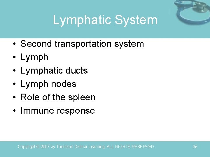 Lymphatic System • • • Second transportation system Lymphatic ducts Lymph nodes Role of