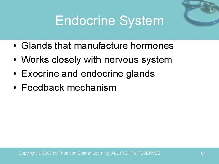 Endocrine System • • Glands that manufacture hormones Works closely with nervous system Exocrine