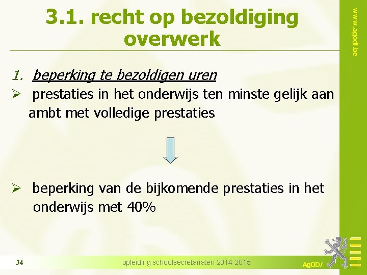 www. agodi. be 3. 1. recht op bezoldiging overwerk 1. beperking te bezoldigen uren