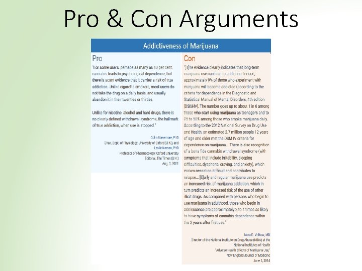 Pro & Con Arguments 