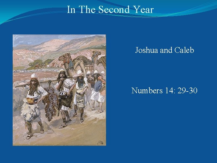 In The Second Year Joshua and Caleb Numbers 14: 29 -30 