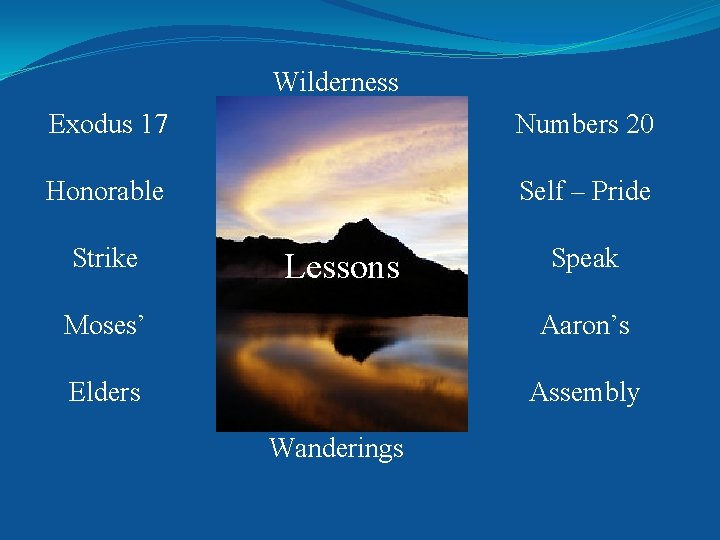 Wilderness Exodus 17 Numbers 20 Honorable Self – Pride Strike Lessons Speak Moses’ Aaron’s