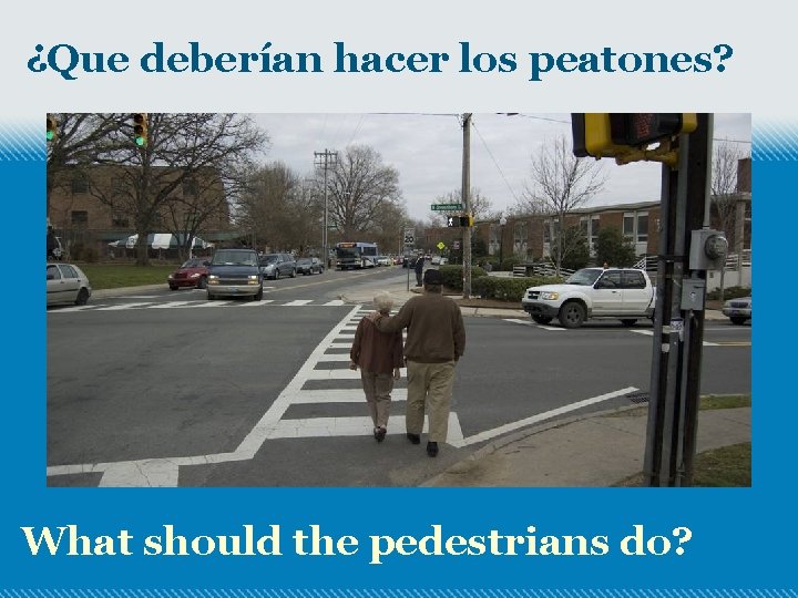 ¿Que deberían hacer los peatones? What should the pedestrians do? 