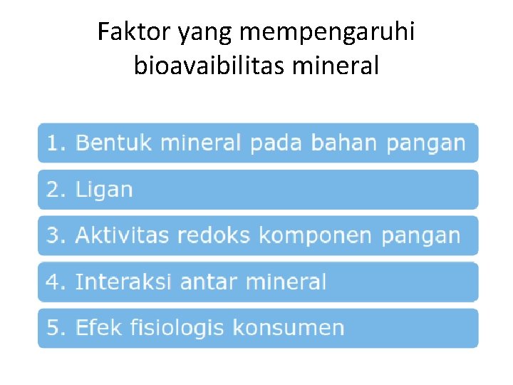 Faktor yang mempengaruhi bioavaibilitas mineral 