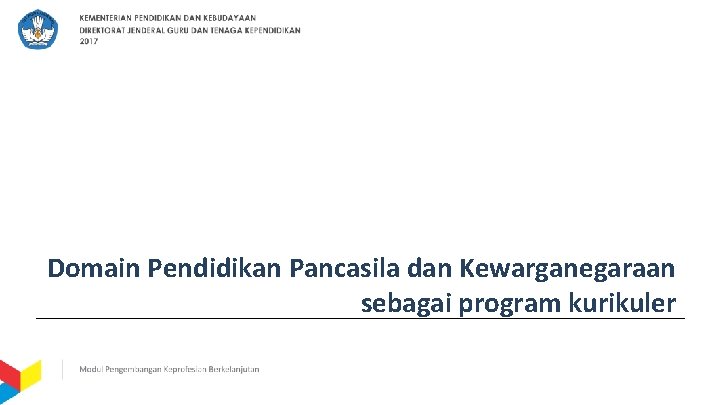 Domain Pendidikan Pancasila dan Kewarganegaraan sebagai program kurikuler 