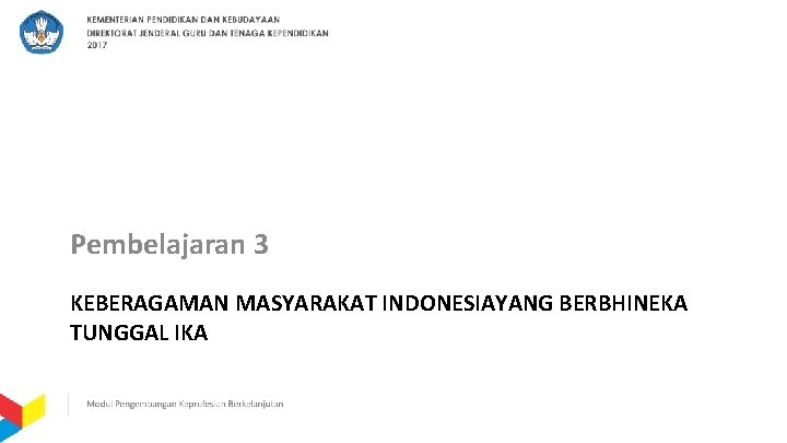 Pembelajaran 3 KEBERAGAMAN MASYARAKAT INDONESIAYANG BERBHINEKA TUNGGAL IKA 