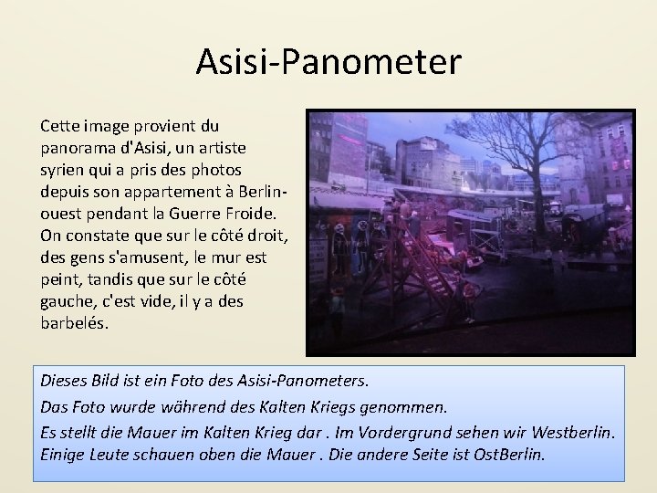 Asisi-Panometer Cette image provient du panorama d'Asisi, un artiste syrien qui a pris des