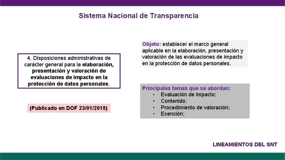 Sistema Nacional de Transparencia 4. Disposiciones administrativas de carácter general para la elaboración, presentación