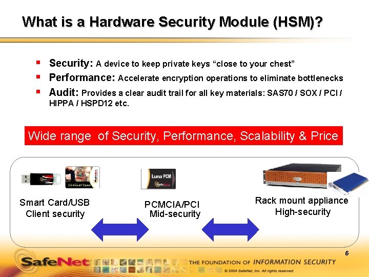 What is a Hardware Security Module (HSM)? § Security: A device to keep private