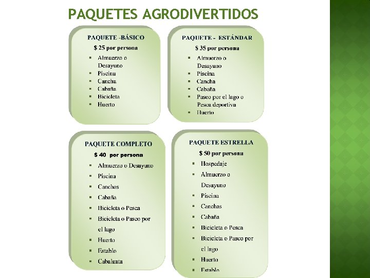 PAQUETES AGRODIVERTIDOS 