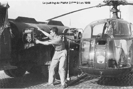 Le parking du PMAH 21ème DI en 1959 (Louis Chupin) 