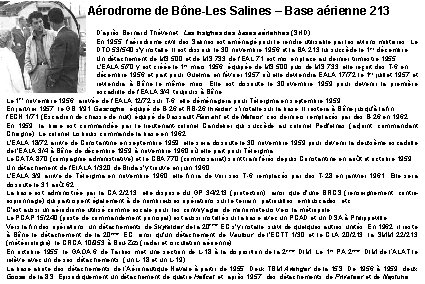 Aérodrome de Bône-Les Salines – Base aérienne 213 D’après Bernard Thévenet : Les insignes