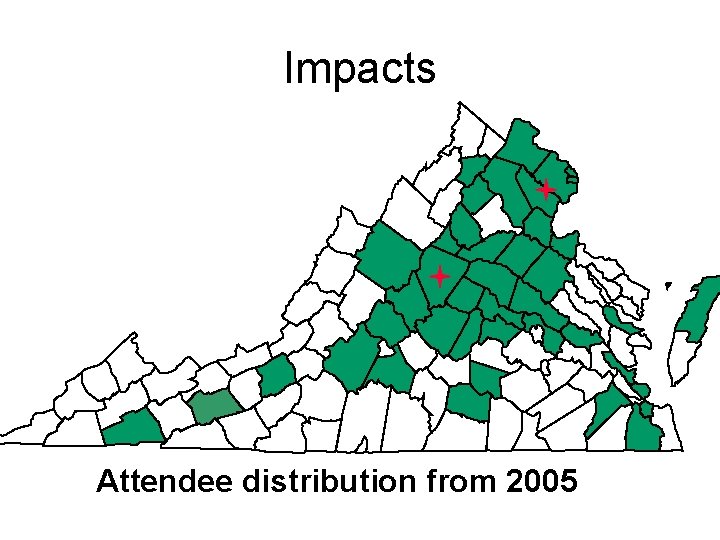 Impacts Attendee distribution from 2005 