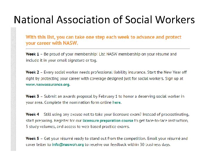 National Association of Social Workers 