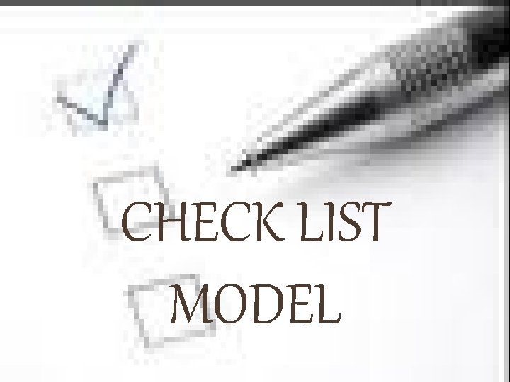 CHECK LIST MODEL 