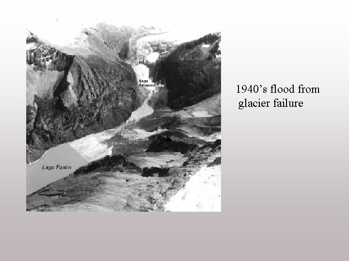 1940’s flood from glacier failure 