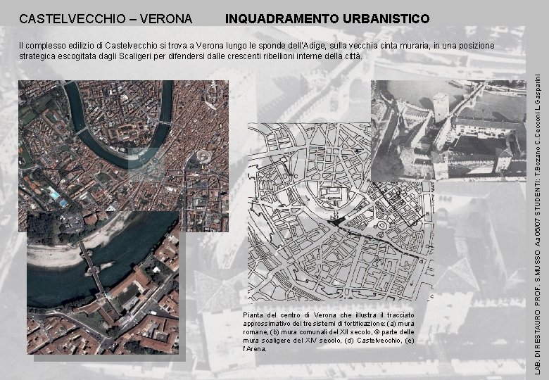 CASTELVECCHIO – VERONA INQUADRAMENTO URBANISTICO Pianta del centro di Verona che illustra il tracciato