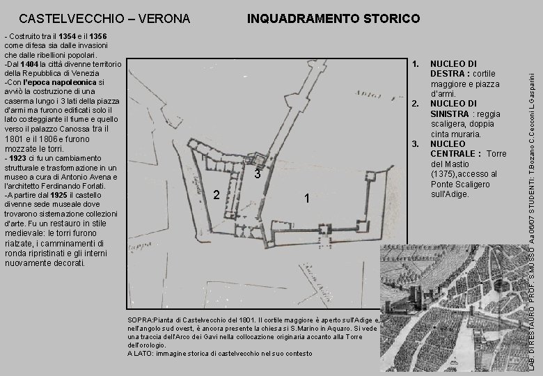 INQUADRAMENTO STORICO - Costruito tra il 1354 e il 1356 come difesa sia dalle