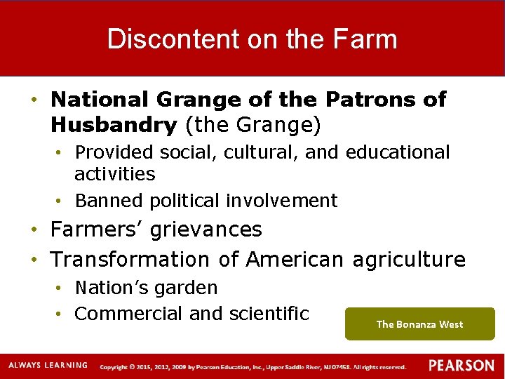 Discontent on the Farm • National Grange of the Patrons of Husbandry (the Grange)