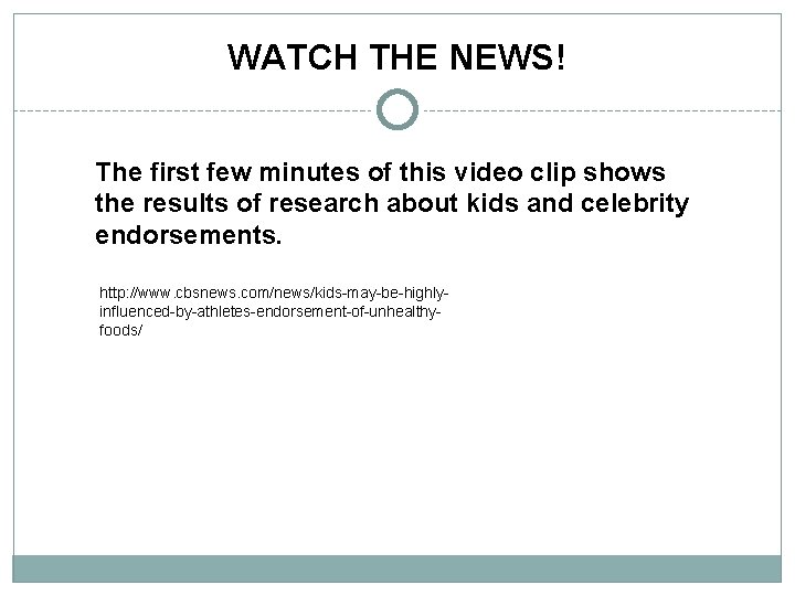 WATCH THE NEWS! The first few minutes of this video clip shows the results