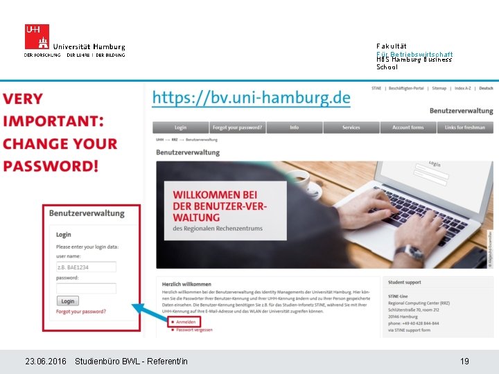 Fakultät Für Betriebswirtschaft HBS Hamburg Business School 23. 06. 2016 Studienbüro BWL - Referent/in