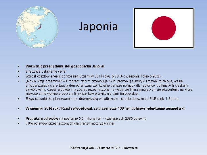 Japonia • • • Wyzwania przed jakimi stoi gospodarka Japonii: znaczące osłabienie yena, wzrost