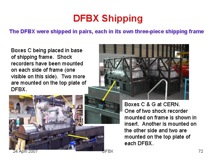 DFBX Shipping The DFBX were shipped in pairs, each in its own three-piece shipping
