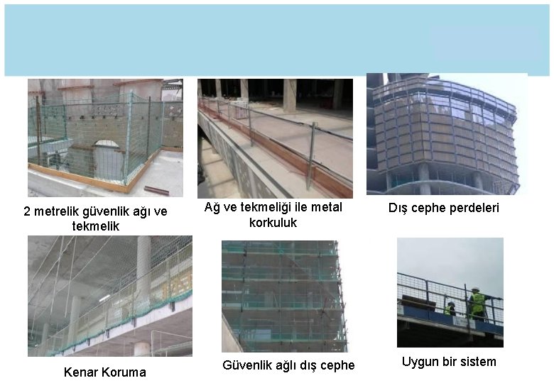 2 metrelik güvenlik ağı ve tekmelik Kenar Koruma Ağ ve tekmeliği ile metal korkuluk