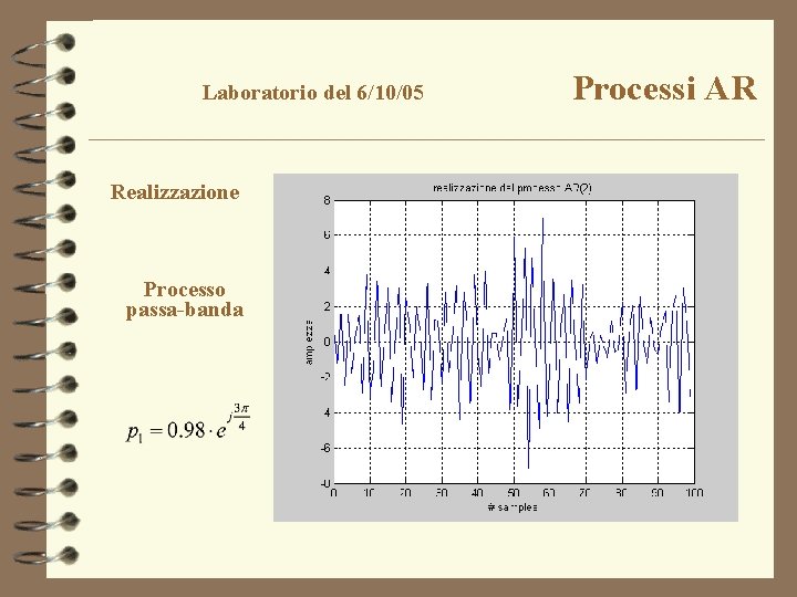 Laboratorio del 6/10/05 Realizzazione Processo passa-banda Processi AR 
