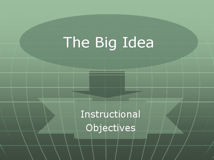 The Big Idea Instructional Objectives 