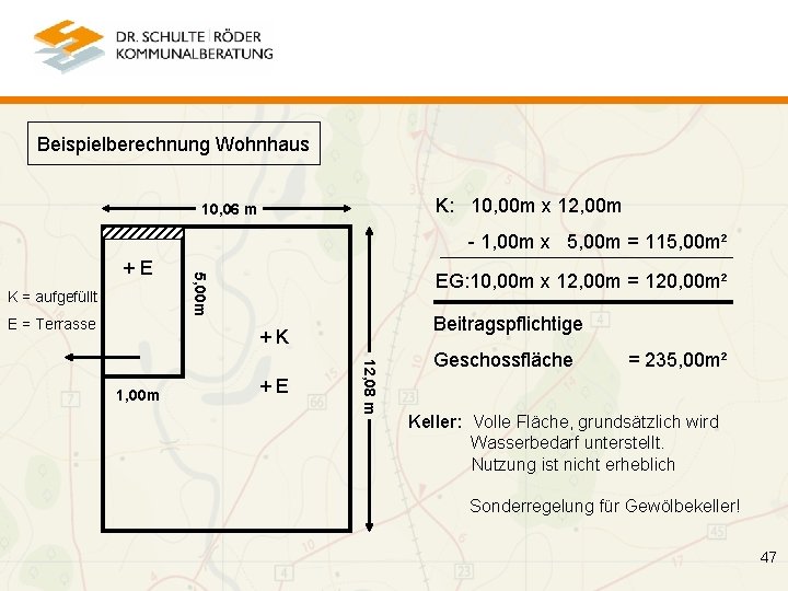 Beispielberechnung Wohnhaus K: 10, 00 m x 12, 00 m 10, 06 m -