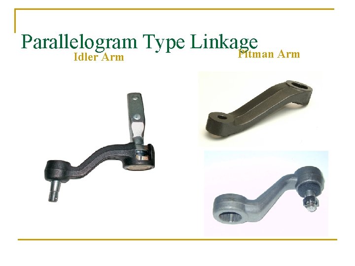 Parallelogram Type Linkage Pitman Arm Idler Arm 
