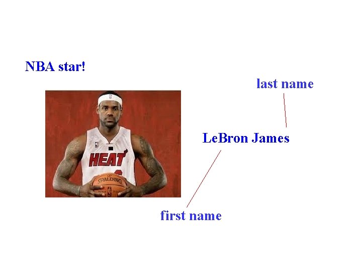 NBA star! last name Le. Bron James first name 