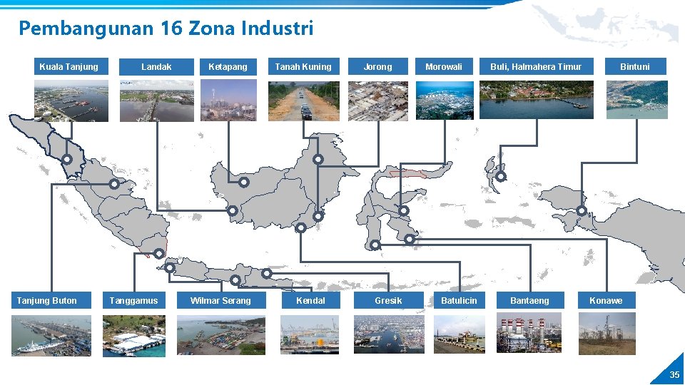 Pembangunan 16 Zona Industri Kuala Tanjung Buton Landak Tanggamus Ketapang Wilmar Serang Tanah Kuning