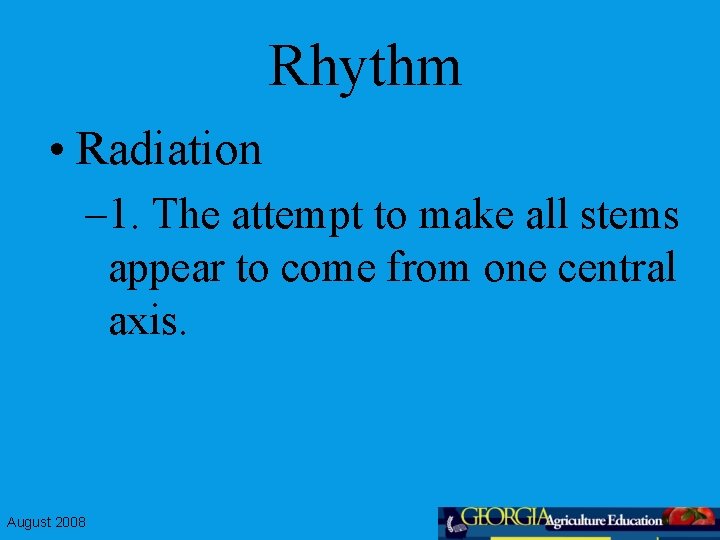 Rhythm • Radiation – 1. The attempt to make all stems appear to come