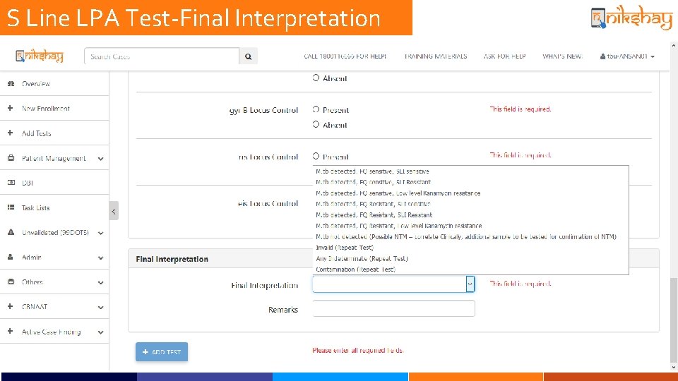 S Line LPA Test-Final Interpretation 