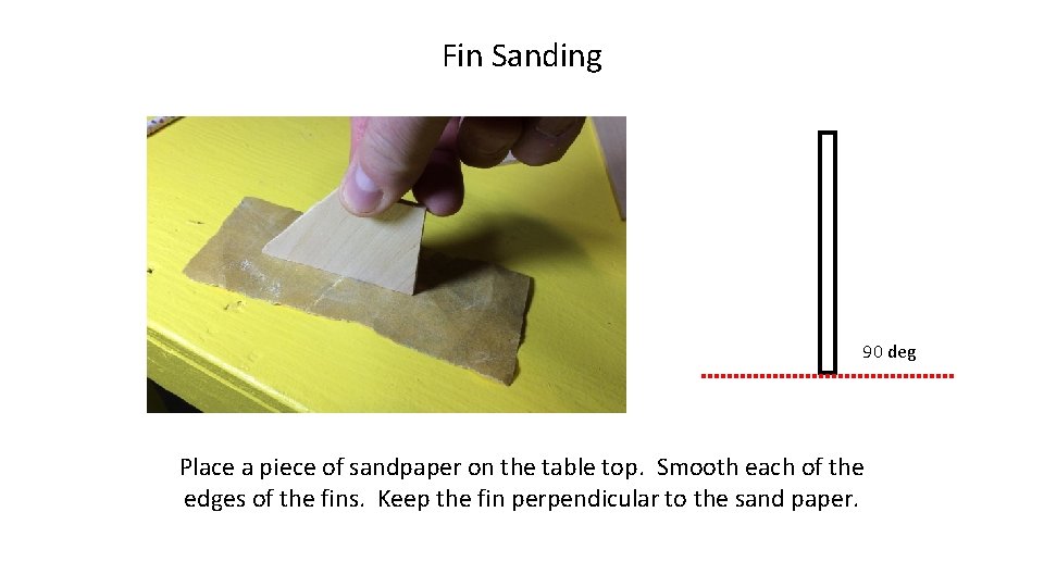 Fin Sanding 90 deg Place a piece of sandpaper on the table top. Smooth