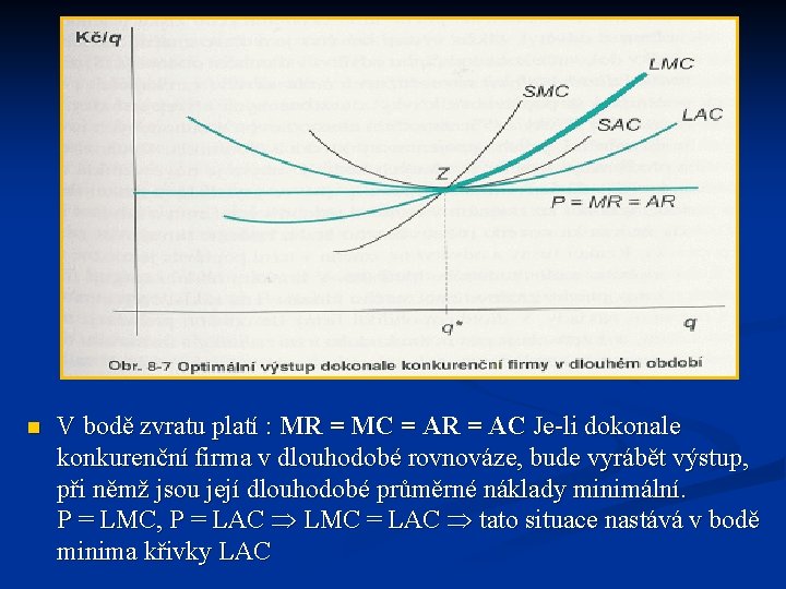 n V bodě zvratu platí : MR = MC = AR = AC Je-li