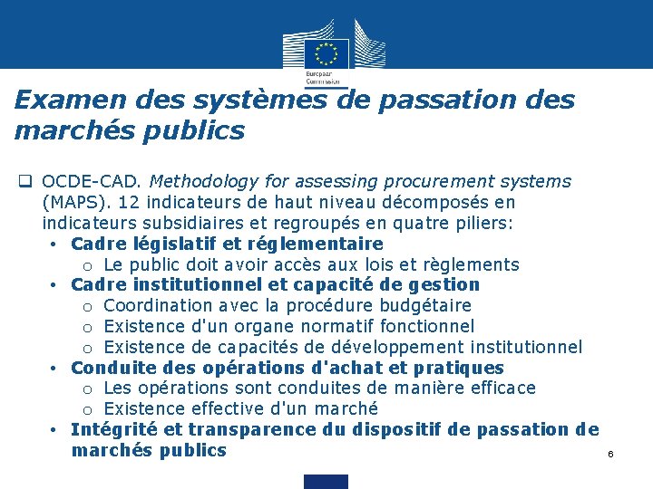 Examen des systèmes de passation des marchés publics q OCDE-CAD. Methodology for assessing procurement