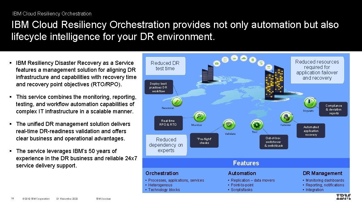 IBM Cloud Resiliency Orchestration provides not only automation but also lifecycle intelligence for your