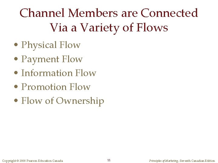 Channel Members are Connected Via a Variety of Flows • Physical Flow • Payment