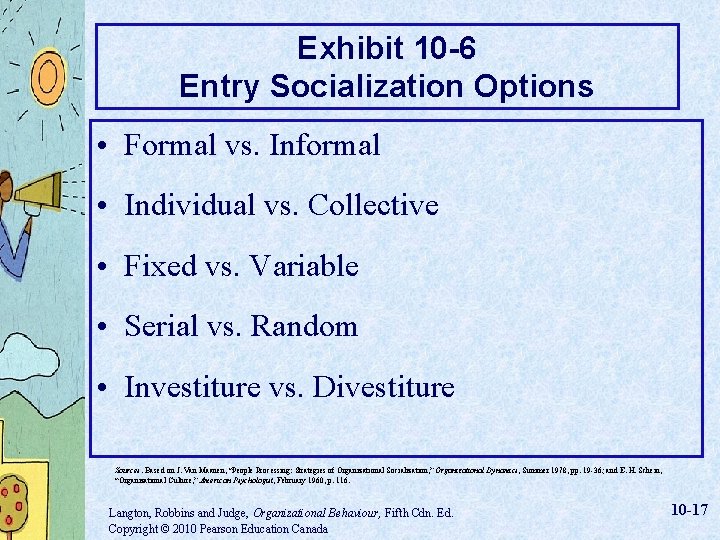 Exhibit 10 -6 Entry Socialization Options • Formal vs. Informal • Individual vs. Collective