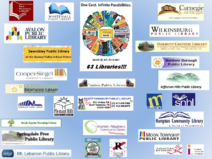 Good @ All Libraries! 63 Libraries!!! Jefferson Hills Public Library 